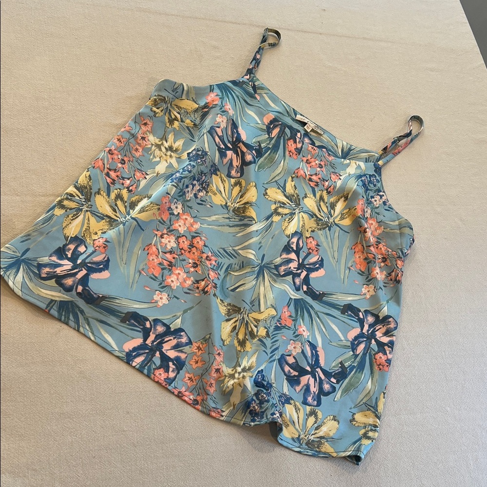 Mystree Light Blue Floral Tropical Cami